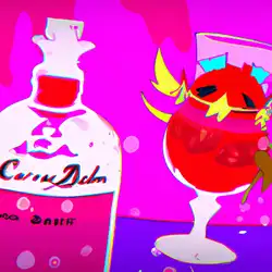 Une image de Chopper's Rainbow Delight Cocktail : 2 cl de vodka, 6 cl de jus de cranberry, 4 cl de sirop de sucre de canne, 4 cl de sirop de grenadine