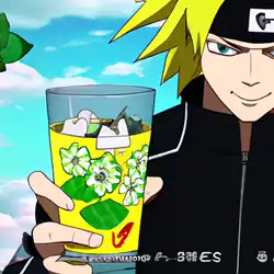 Une image de Le Rasengan Cocktail d'Hokage Naruto - 3cl de vodka, 10cl de coca cola, 3 quartiers de citrons verts - image générée par IA (DALL-E)