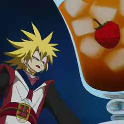 Une image de Le Cocktail du Roi Asakura Yoh : Rhum, jus de pomme et puissance chamanique - image générée par IA (DALL-E)