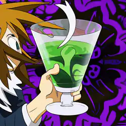 Une image de Yoh Asakura's Spirit Booster Cocktail - image générée par IA (DALL-E)