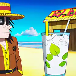 Une image de Le Cocktail Chapeau de Paille de Luffy - image générée par IA (DALL-E)