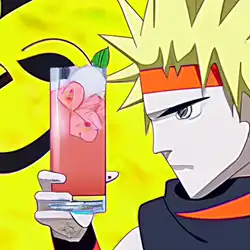 Une image de Le cocktail Rasengan de Naruto : Vodka, jus de citron et sirop de fraise explosent en bouche - image générée par IA (DALL-E)