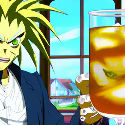 Une image de Le Yoh Asakura's Shamanic Tea Cocktail - image générée par IA (DALL-E)
