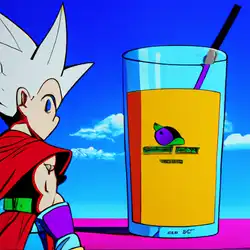 Une image de Dragon's Punch Cocktail: Le cocktail de Krilin - image générée par IA (DALL-E)