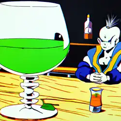 Une image de Le cocktail Krilin's Apple Mint : vodka (3cl), jus de pomme (10cl), sirop de menthe (1cl), feuilles de menthe (4)