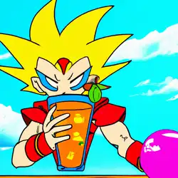 Une image de Le Cocktail Kamehameha : - image générée par IA (DALL-E)