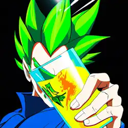 Une image de Vegeta's Minty Rush Cocktail - image générée par IA (DALL-E)